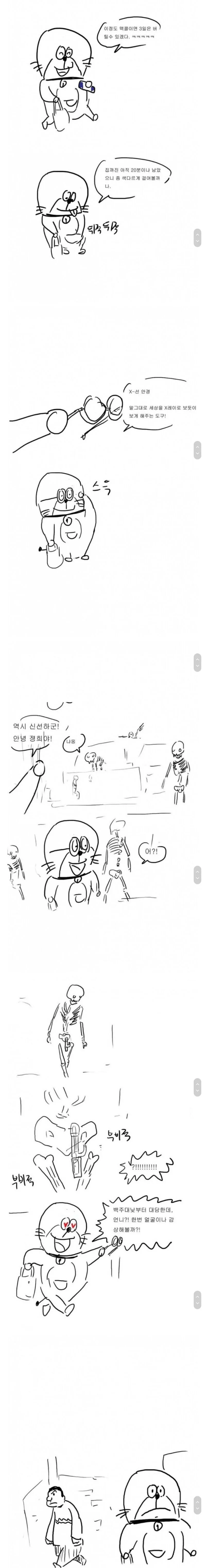 엑스선 안경끼고 집에 가는 도라에몽.manhwa