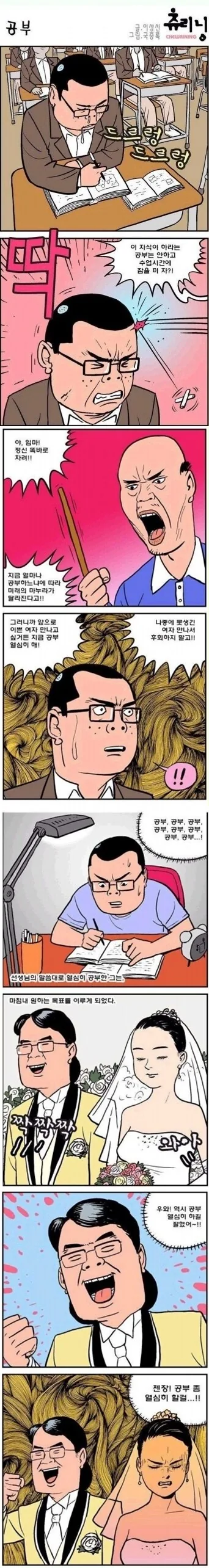 지금 얼마나 공부하느냐에 따라 미래의 네 마누라가 바뀐다고!!.manhwa