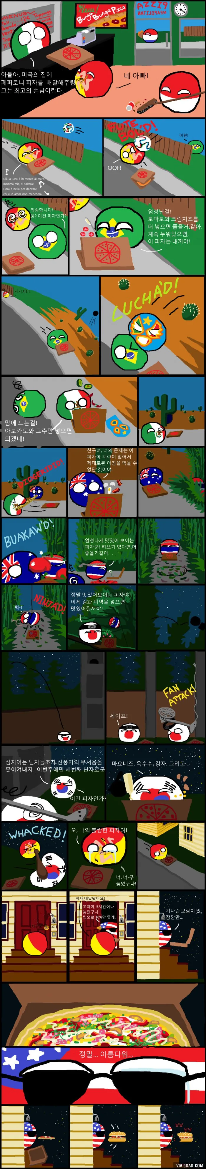 [폴란드볼] 세계 국가별 피자 성향.manhwa