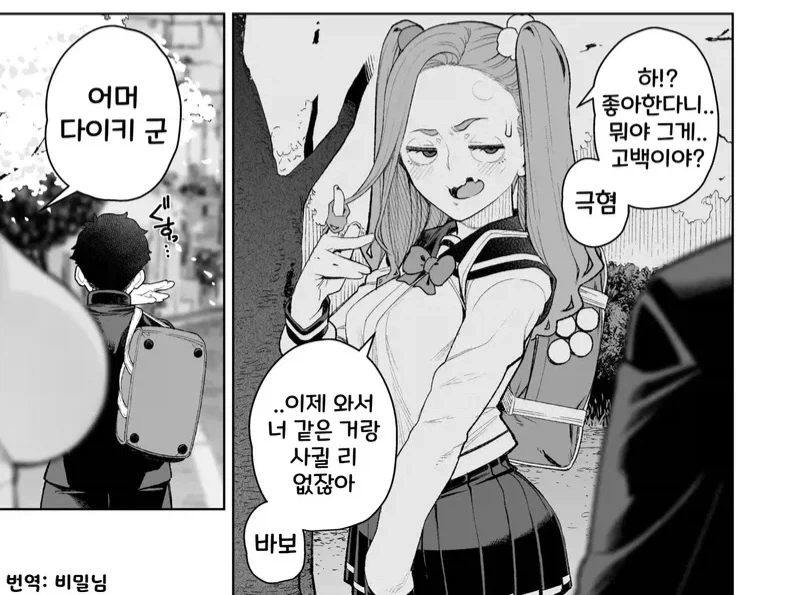 고백했지만 여자애에게 차인 만화