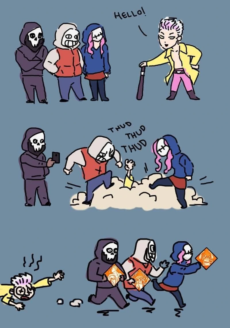 데바데)에서 신 살인마가 나왔을 때 반응.manga