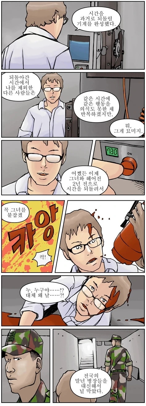 시간을 되돌릴 기계를 완성한 남자.Manhwa