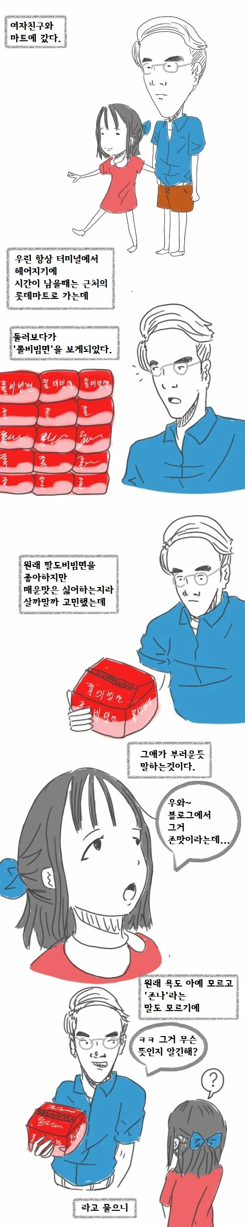 남자가 작은 여친이랑 사귀는 manga 일부