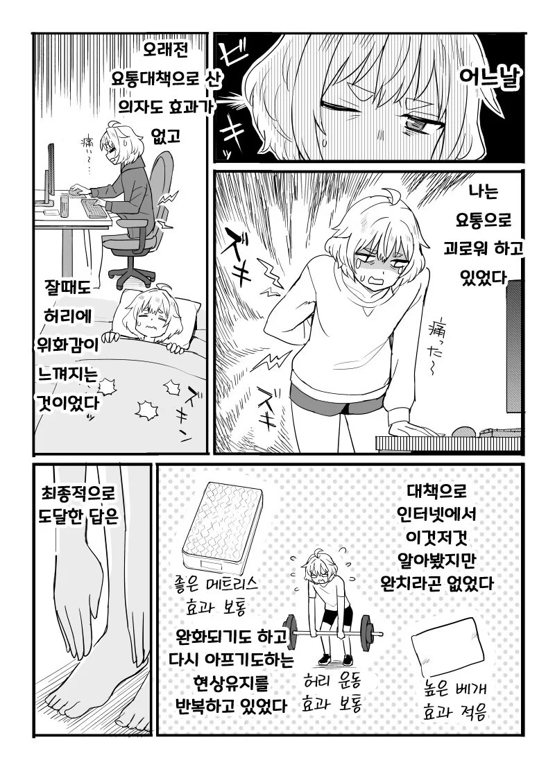 아파서 스트레칭 하는.manga