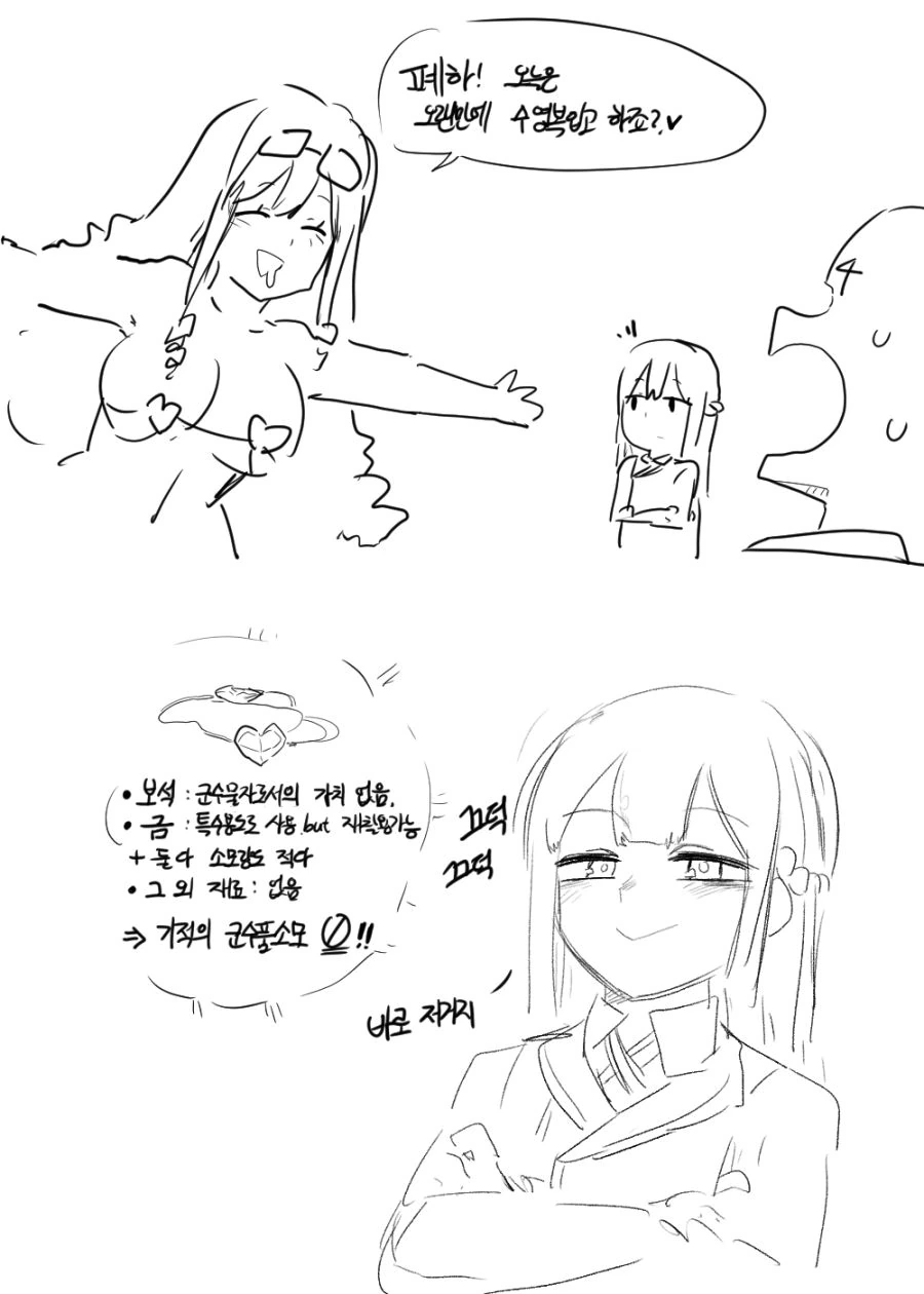 라오진) 안드바리가 수영복에 만족하는 manga
