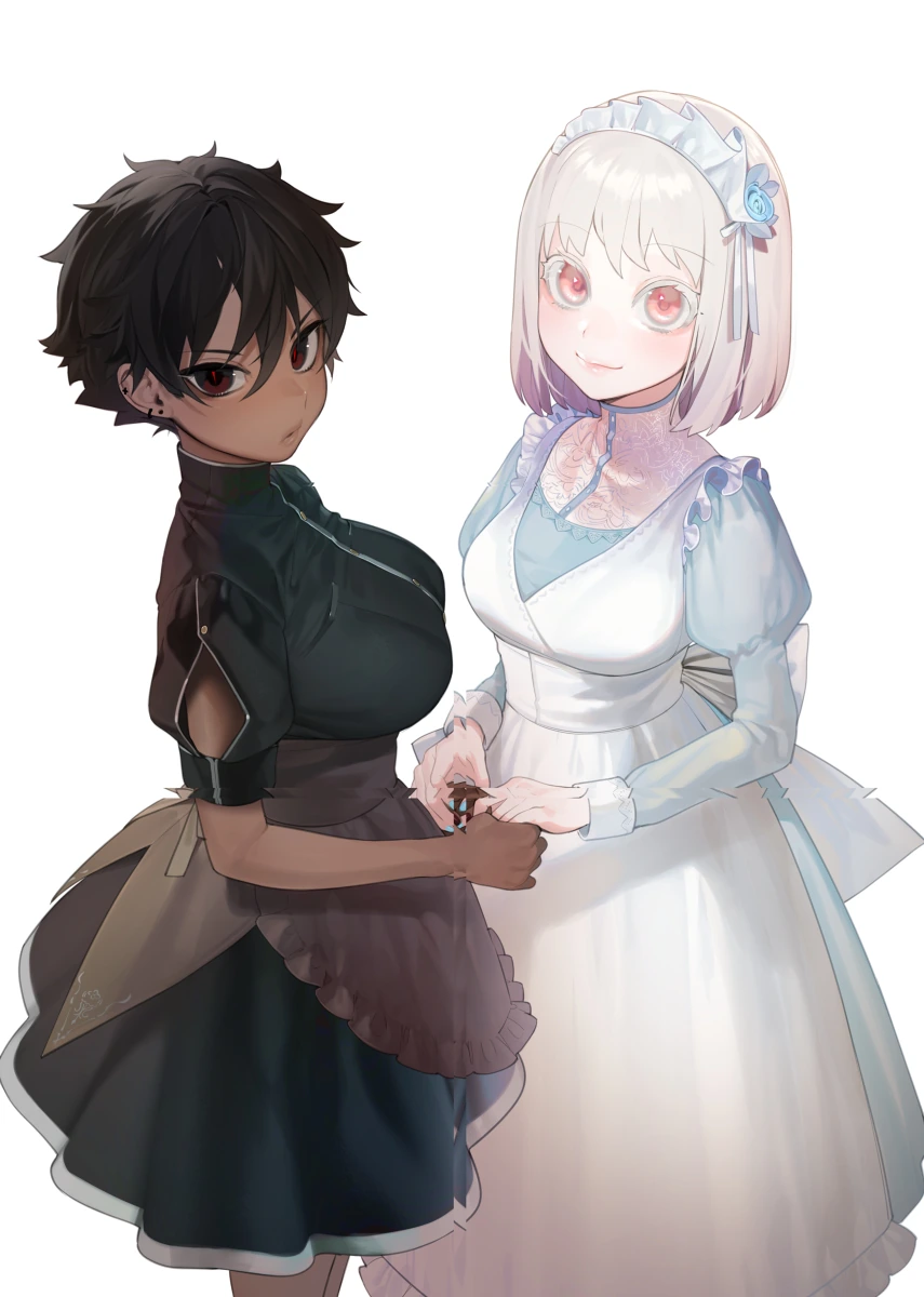 검은 여자아이랑 하얀 여자아이가 꽁냥대는 manga - 이미지 11