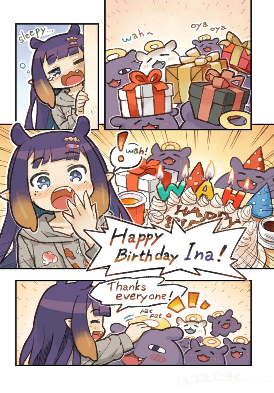 버튜버)이나 생일 축하해주는 타코타치들.manga