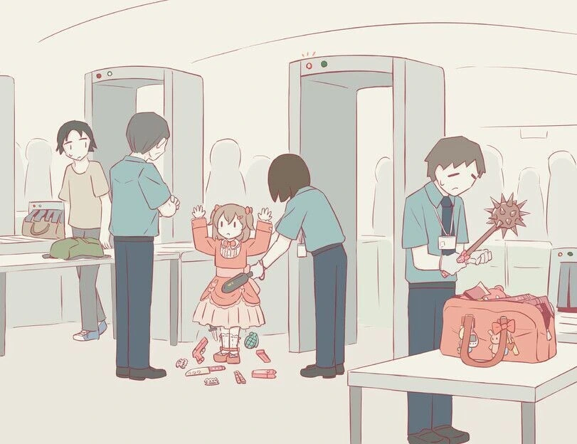 공항 검색대에 걸린 마법소녀 manhwa