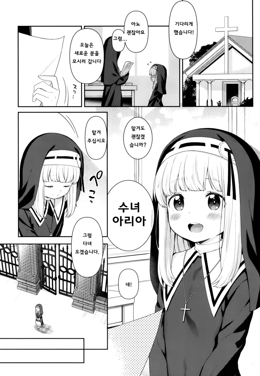 수녀는 머리카락 보이면 안된데!