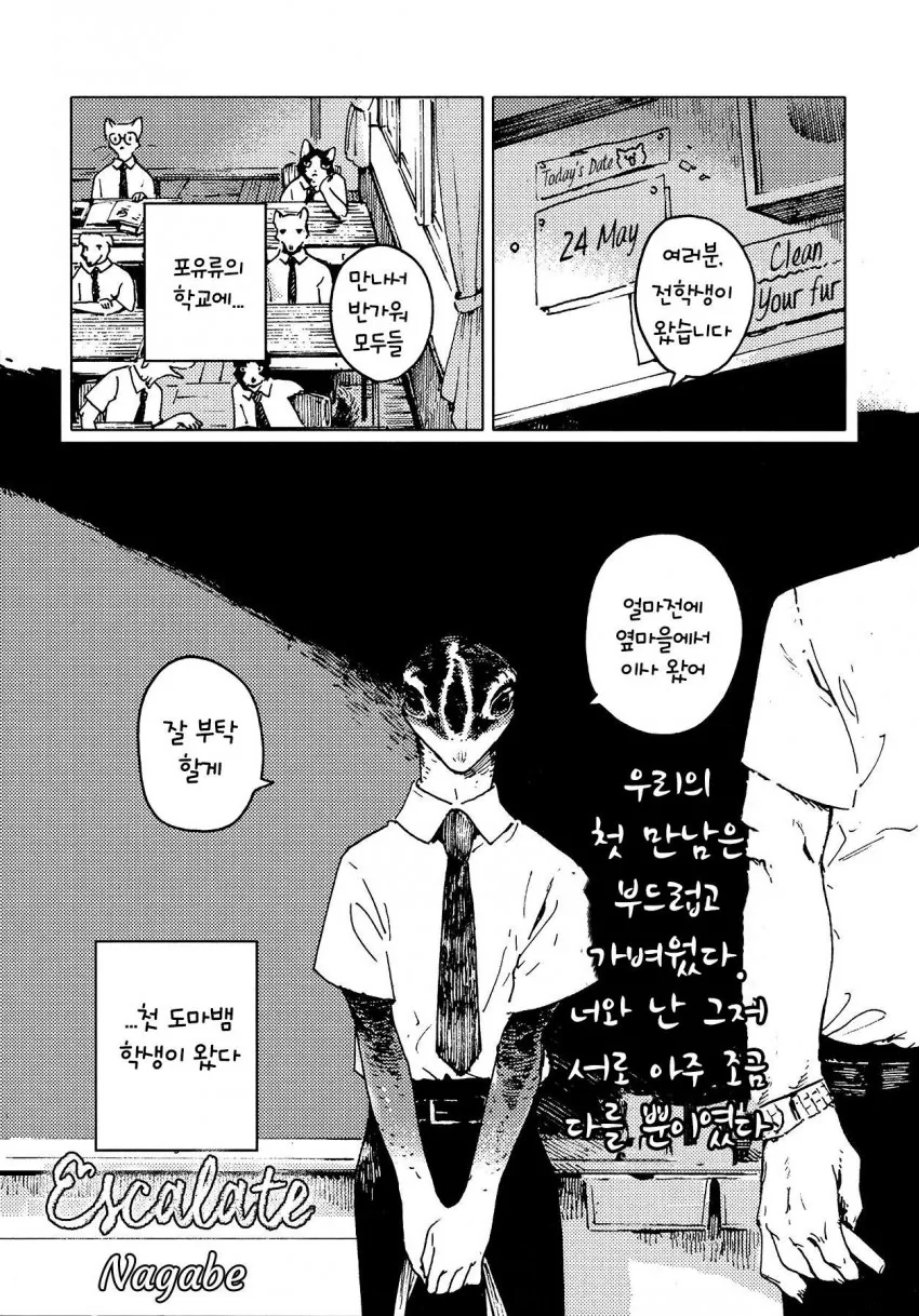 고양이가 도마뱀을.manhwa