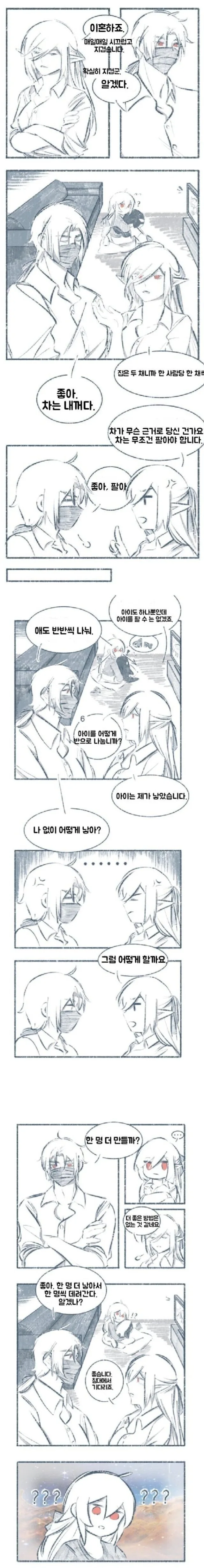 부모가 이혼하는데 반으로 나누는 만화.manhwa