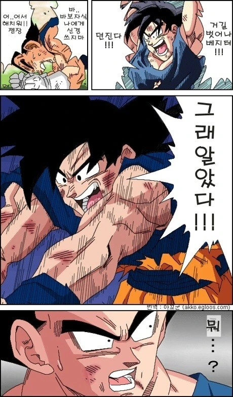 드래곤볼Z에서 가장 개연성 없는 장면을 고친 만화