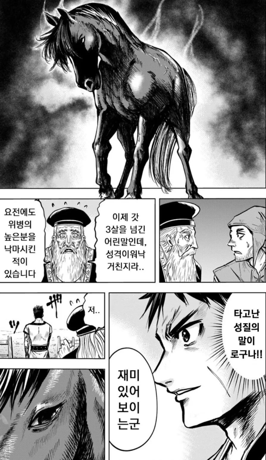아무도 태우지 않는 난폭한 말을 길들인 방법.manwha