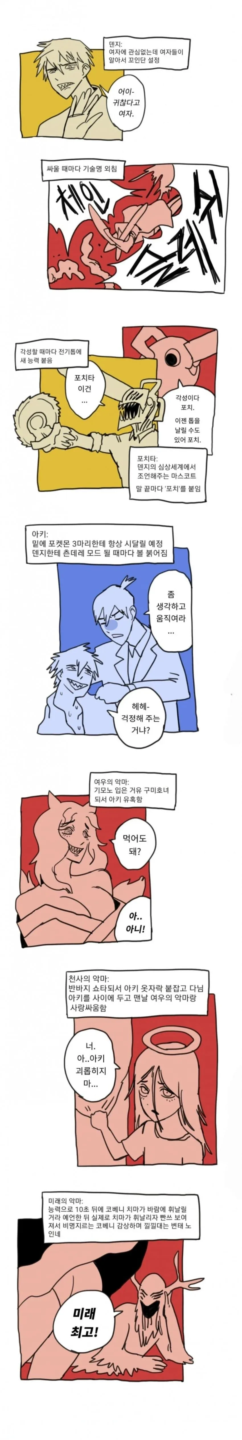체인소맨을 양산형 일본만화로 바꿔보기.manhwa