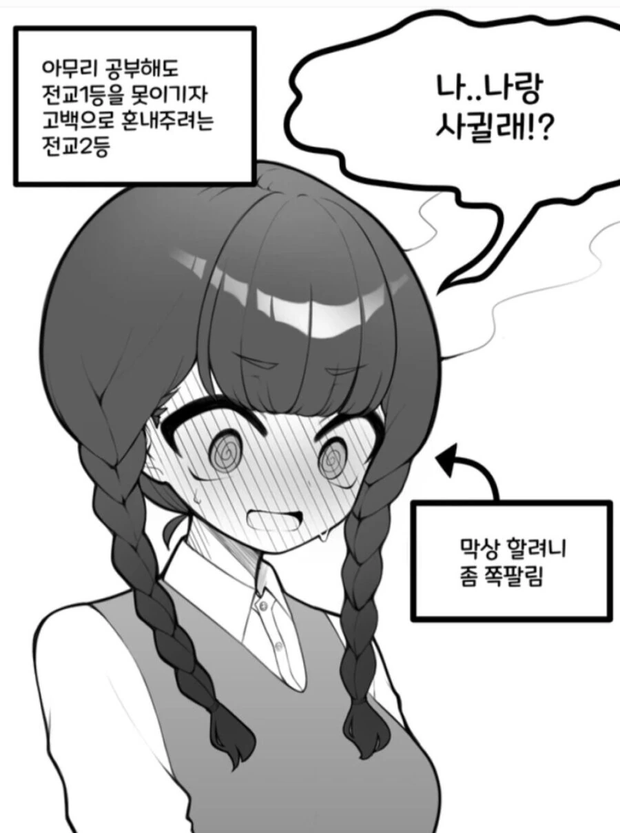 전교 2등이 1등에게 고백공격 했더니 1등이 운다.manhwa