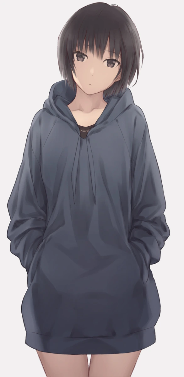 후드티를 벗기 전과 벗은 후의 차이.amagami