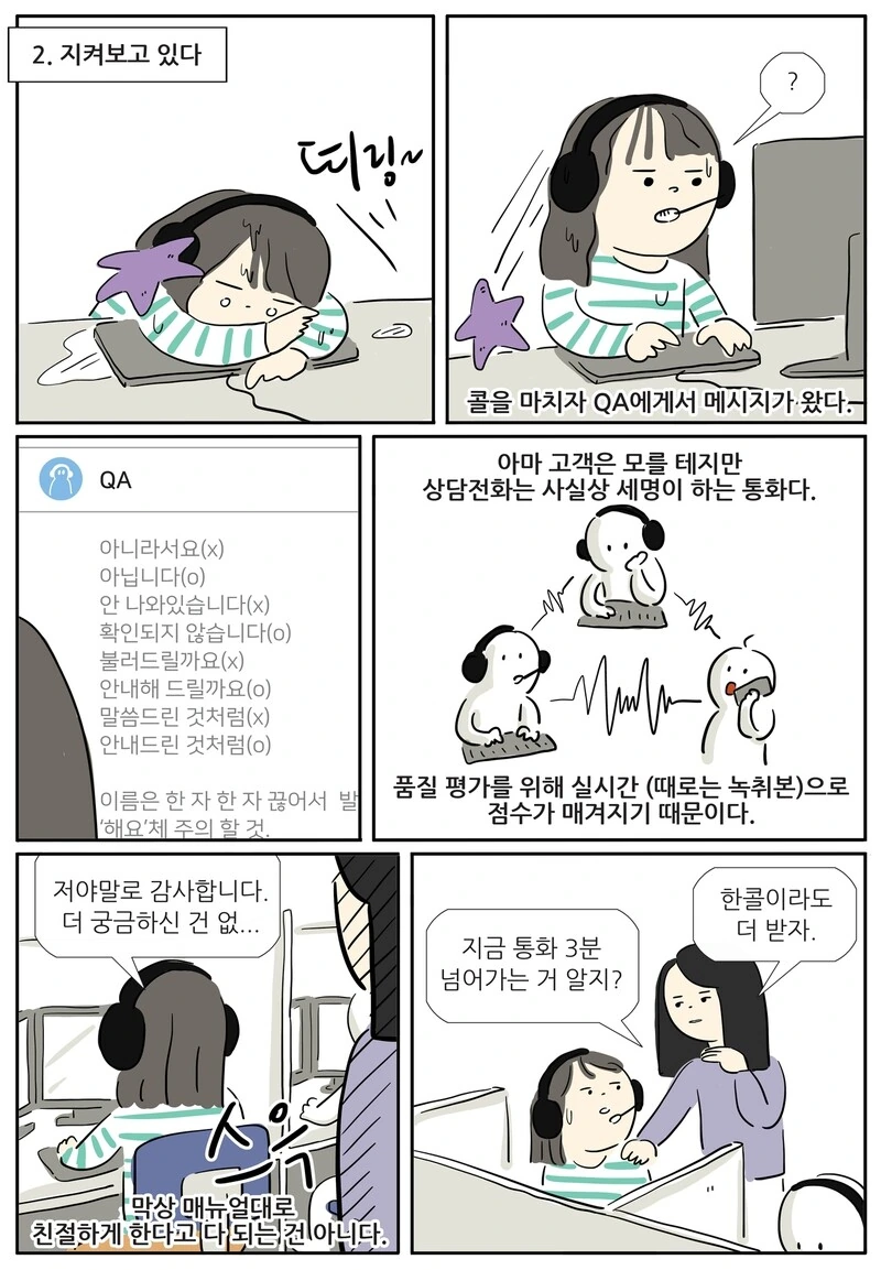 현실적인 콜센터 상담원 만화 - 이미지 2