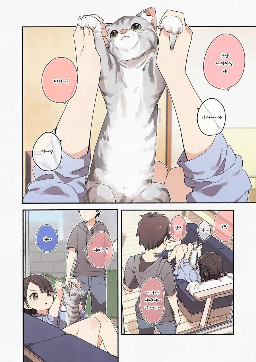 고양이랑 노는 여자친구 만화