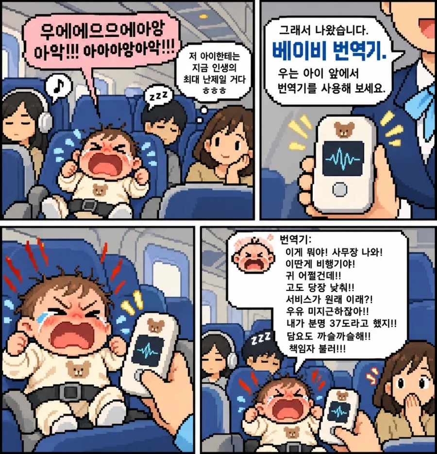 비행기에서 우는 아기.manhwa